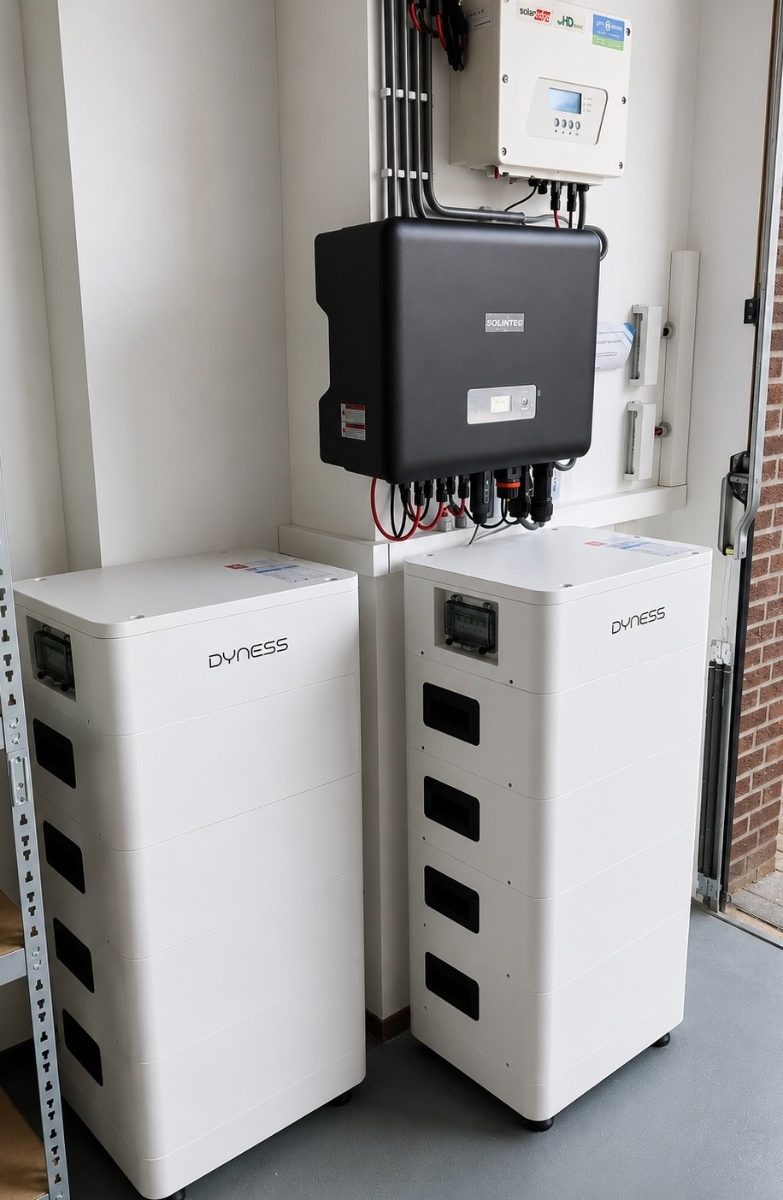 Dyness Tower 28,4 kWh thuisbatterij, opstelling met twee torens