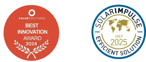 Solar Solutions innovatieprijs 2024 en Solar Impulse Efficient Solution label 2025